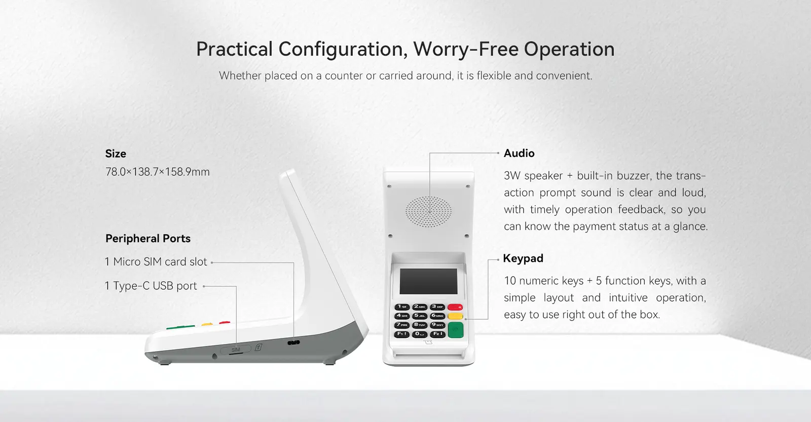 Terminal QR MP70 one, vista 3